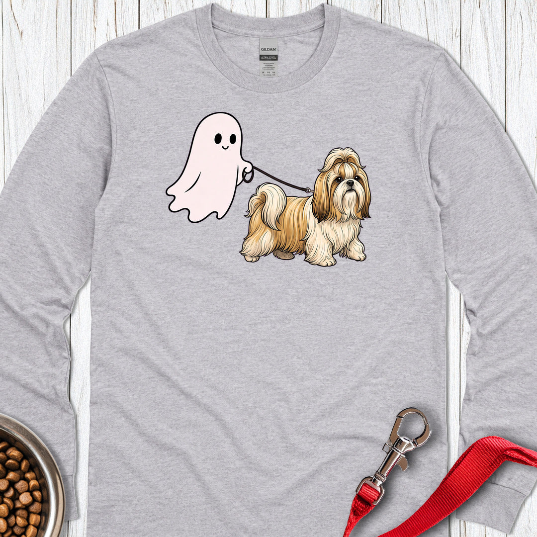 Shih Tzu Ghost Walk Long Sleeve — Sport Grey