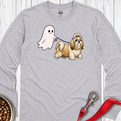 Shih Tzu Ghost Walk Long Sleeve — Sport Grey