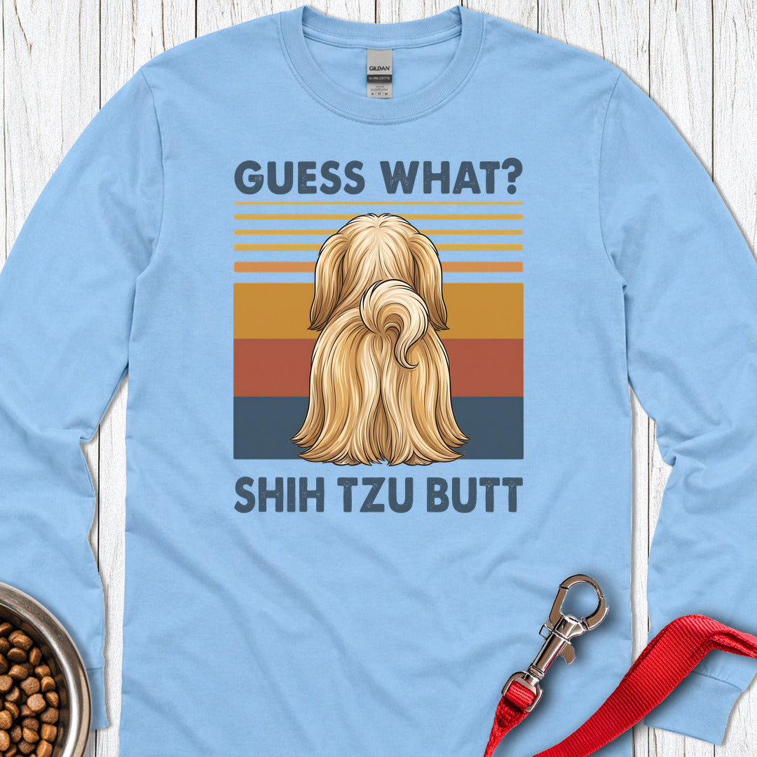 Shih Tzu Guess What Long Sleeve — Carolina Blue