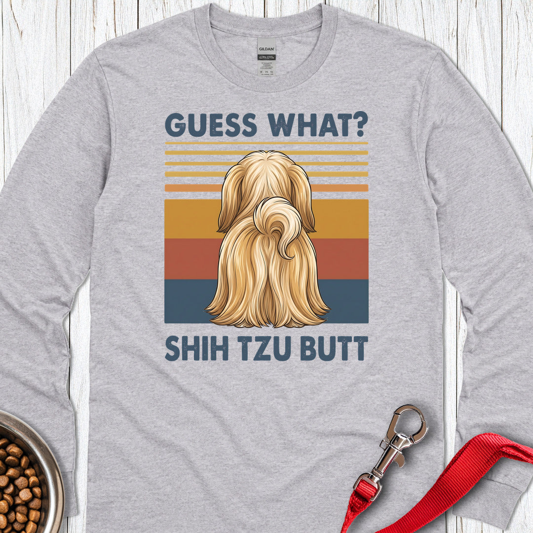Shih Tzu Guess What Long Sleeve — Sport Grey