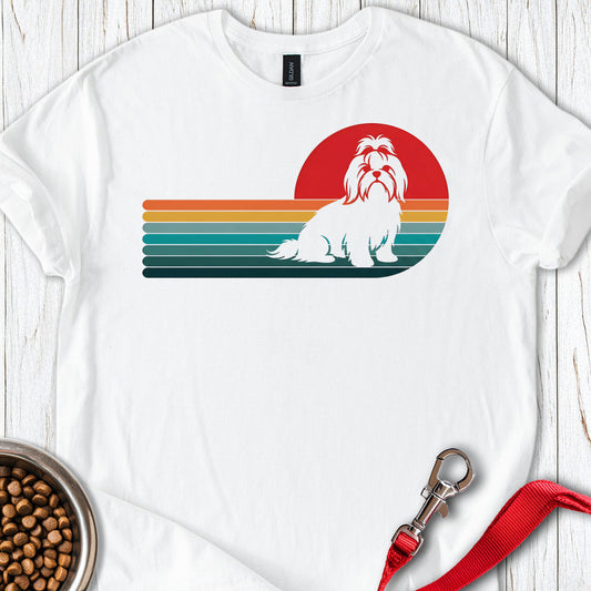Shih Tzu Retro Sunset — White