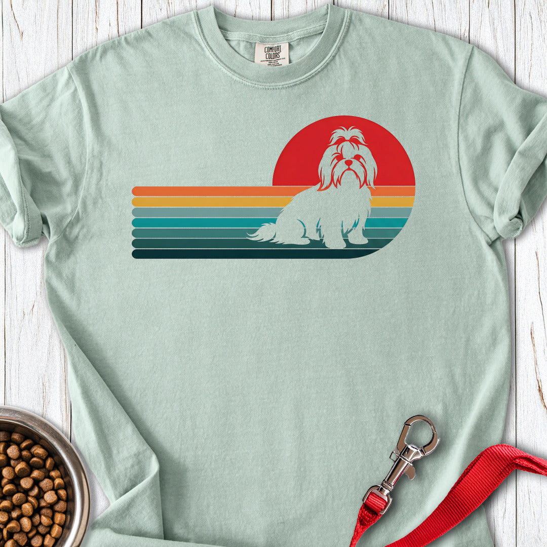 Shih Tzu Retro Sunset Premium Tee — Bay