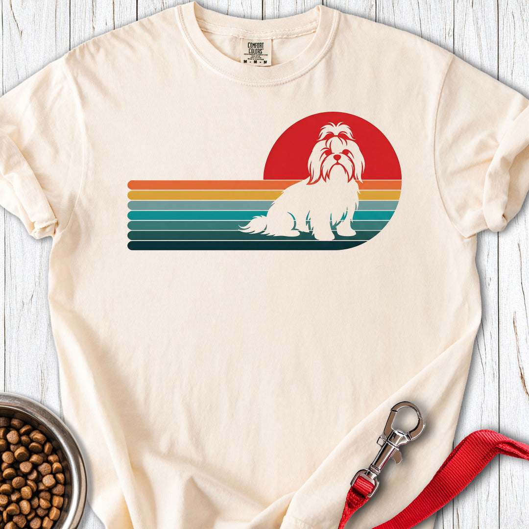 Shih Tzu Retro Sunset Premium Tee — Ivory