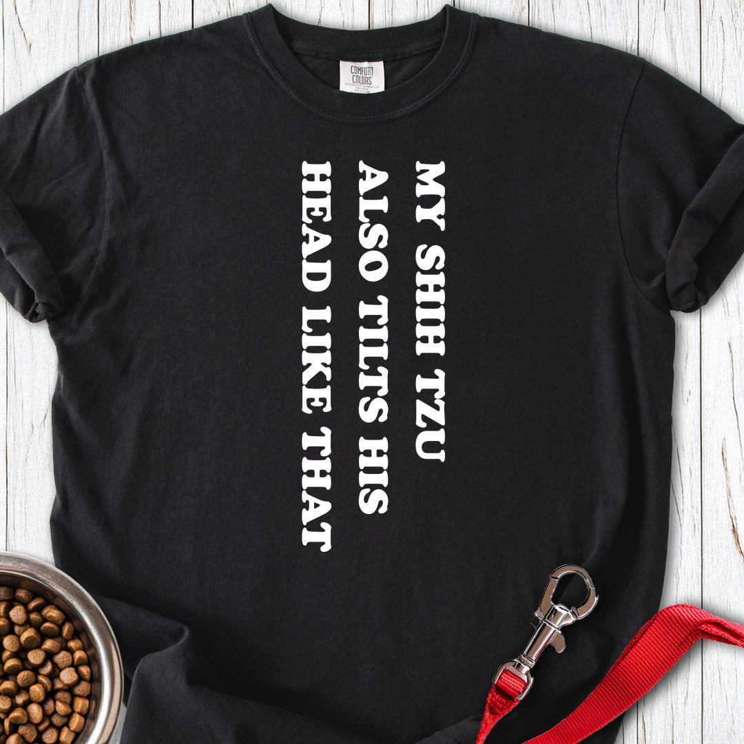 Shih Tzu Tilts His Head Premium Tee — Black
