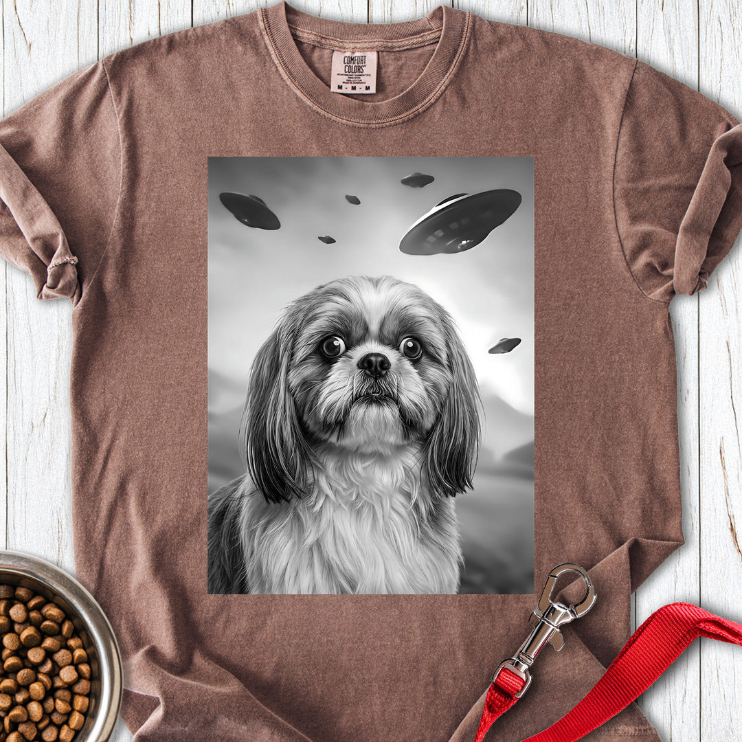 Shih Tzu UFO Premium Tee — Espresso