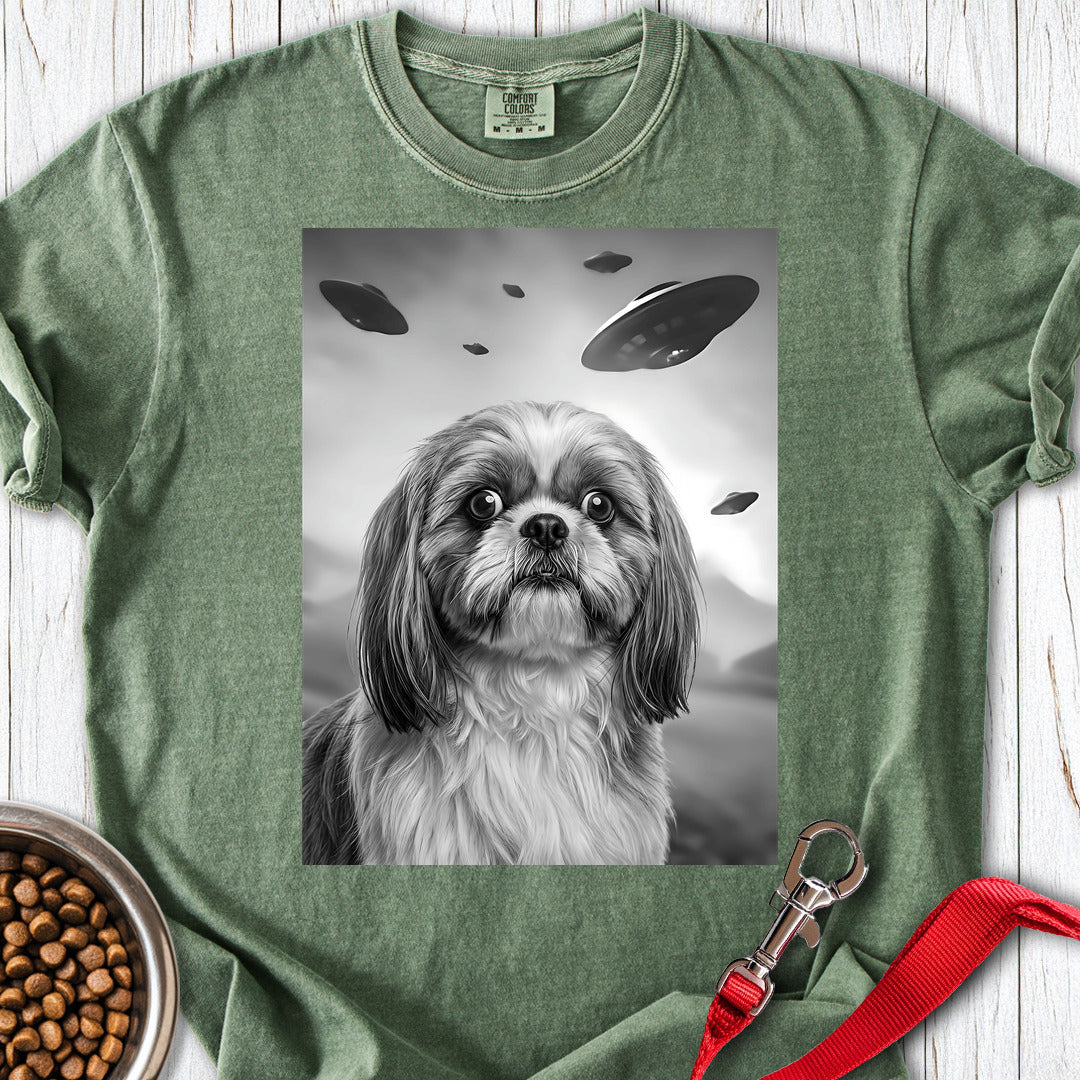 Shih Tzu UFO Premium Tee — Moss