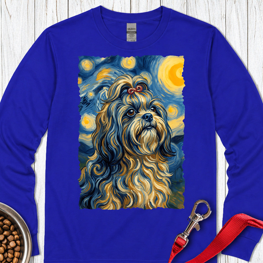 Shih Tzu Van Gogh Long Sleeve — Royal