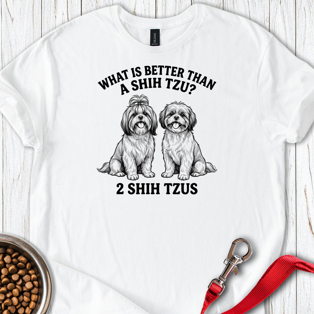 Shih Tzu What Is Better Than One — White