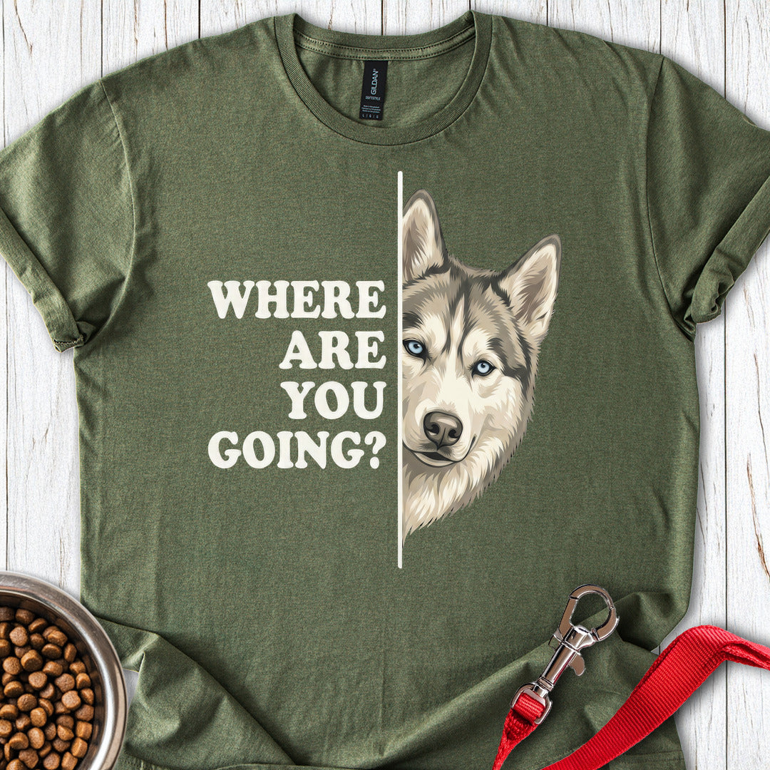 Siberian Husky Alert Military Green