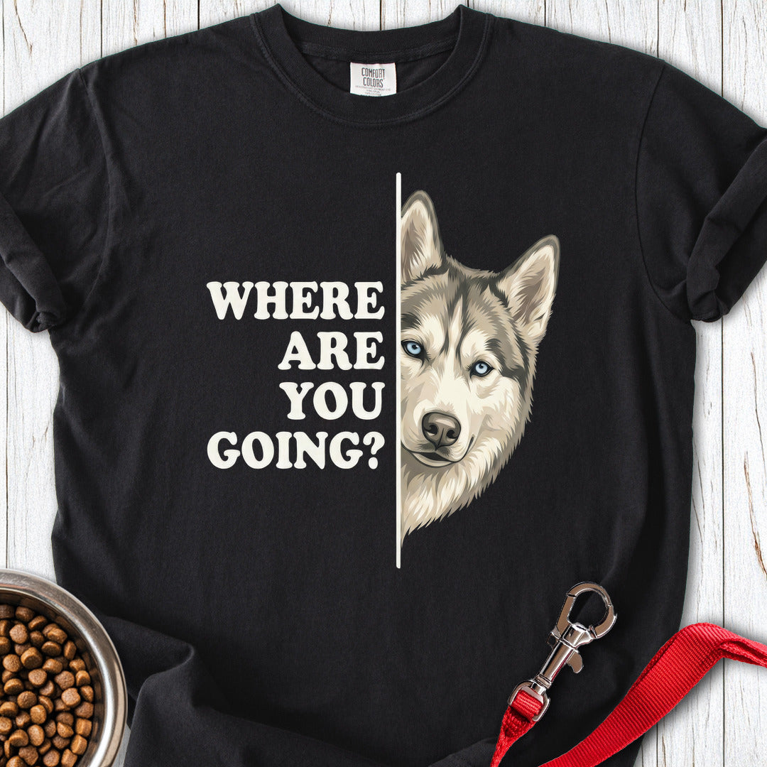 Siberian Husky Alert Premium Tee Black