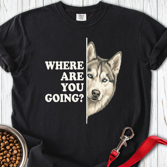 Siberian Husky Alert Premium Tee Black