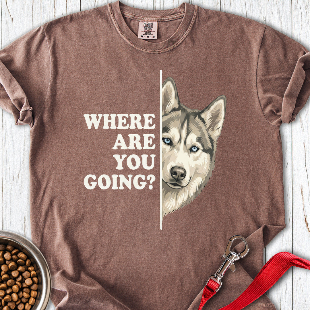 Siberian Husky Alert Premium Tee Espresso