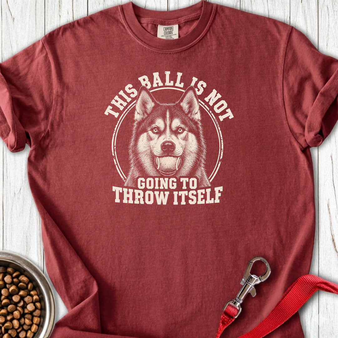 Siberian Husky Ball Premium Tee — Brick