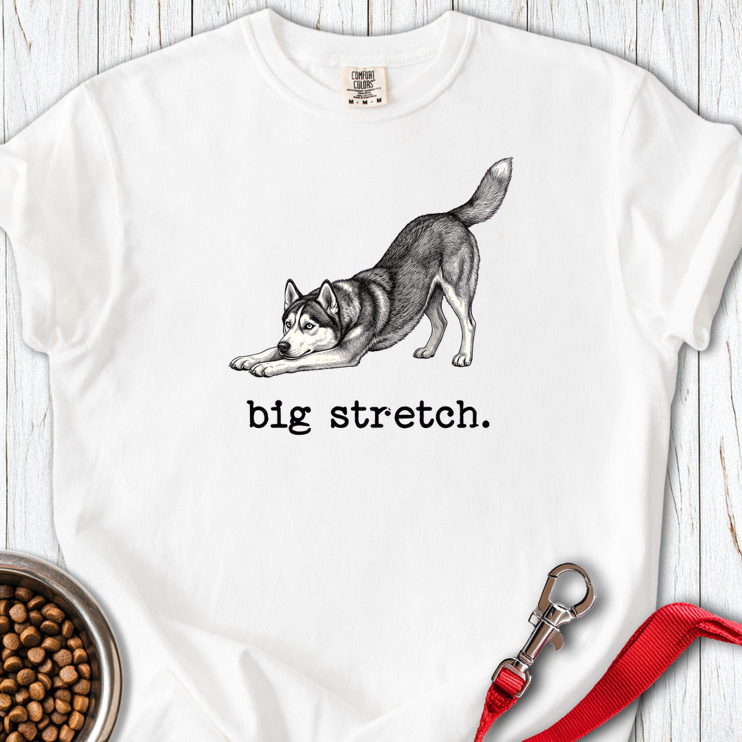 Siberian Husky Big Stretch Premium Tee — White