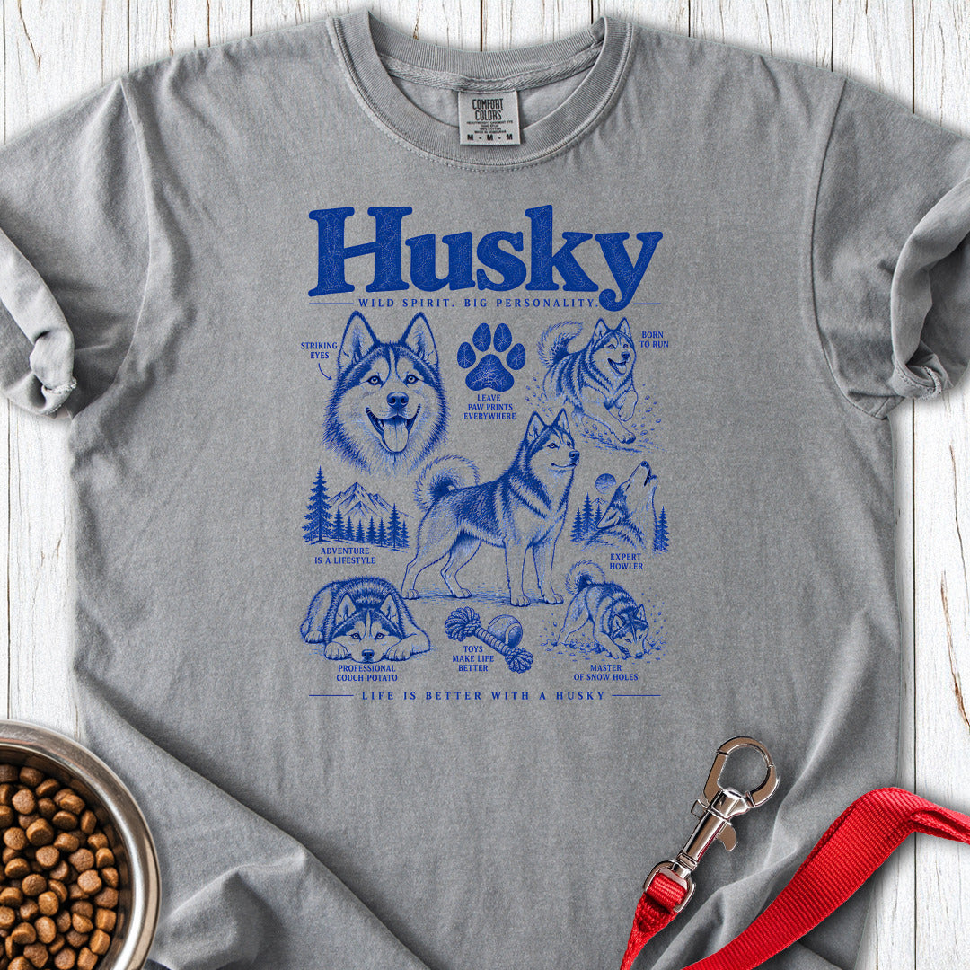 Siberian Husky Life Is Better Premium Tee — Grey