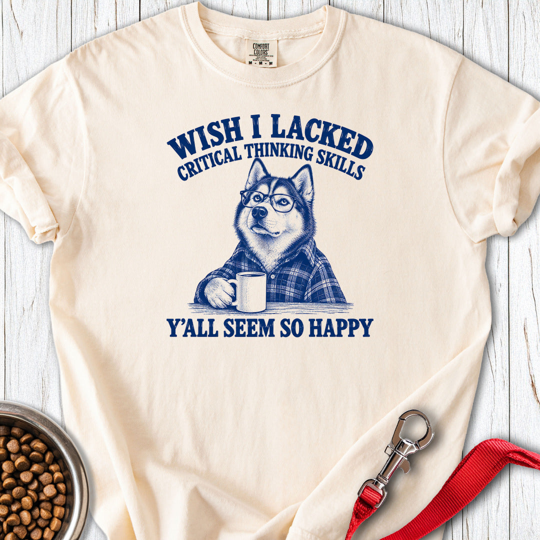 Siberian Husky Wish I Lacked Critical Thinking Premium Tee — Ivory