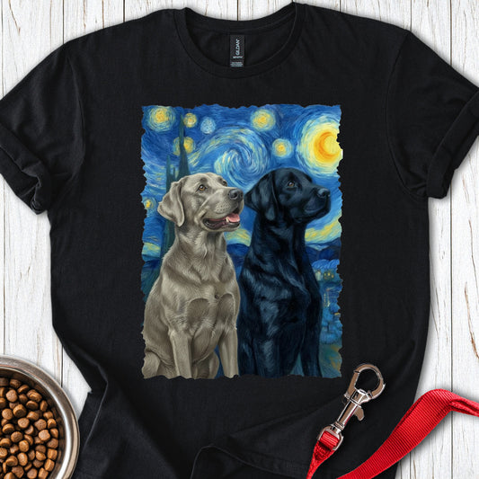 Silver and Black Lab Starry Night Black