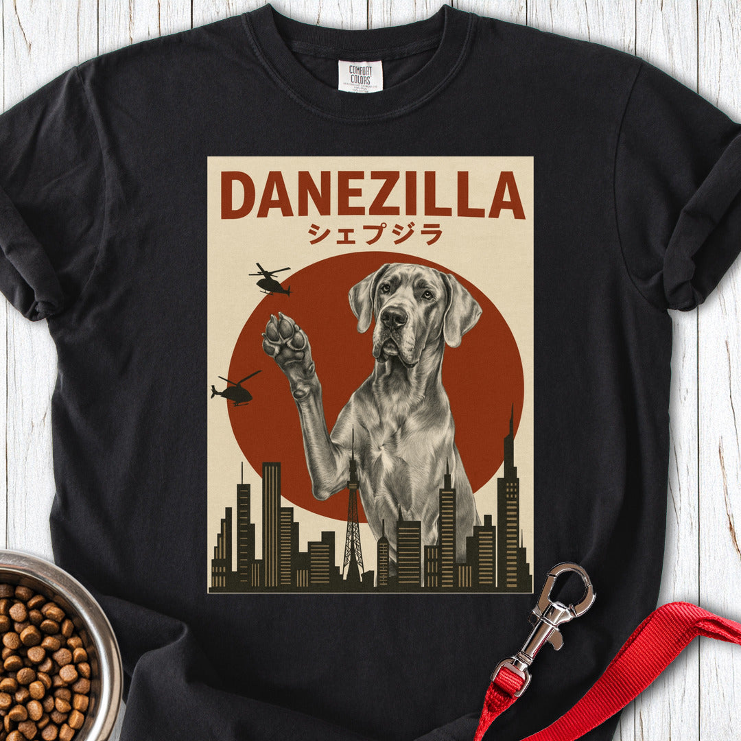 Silver Great Dane Danezilla Premium Tee — Black