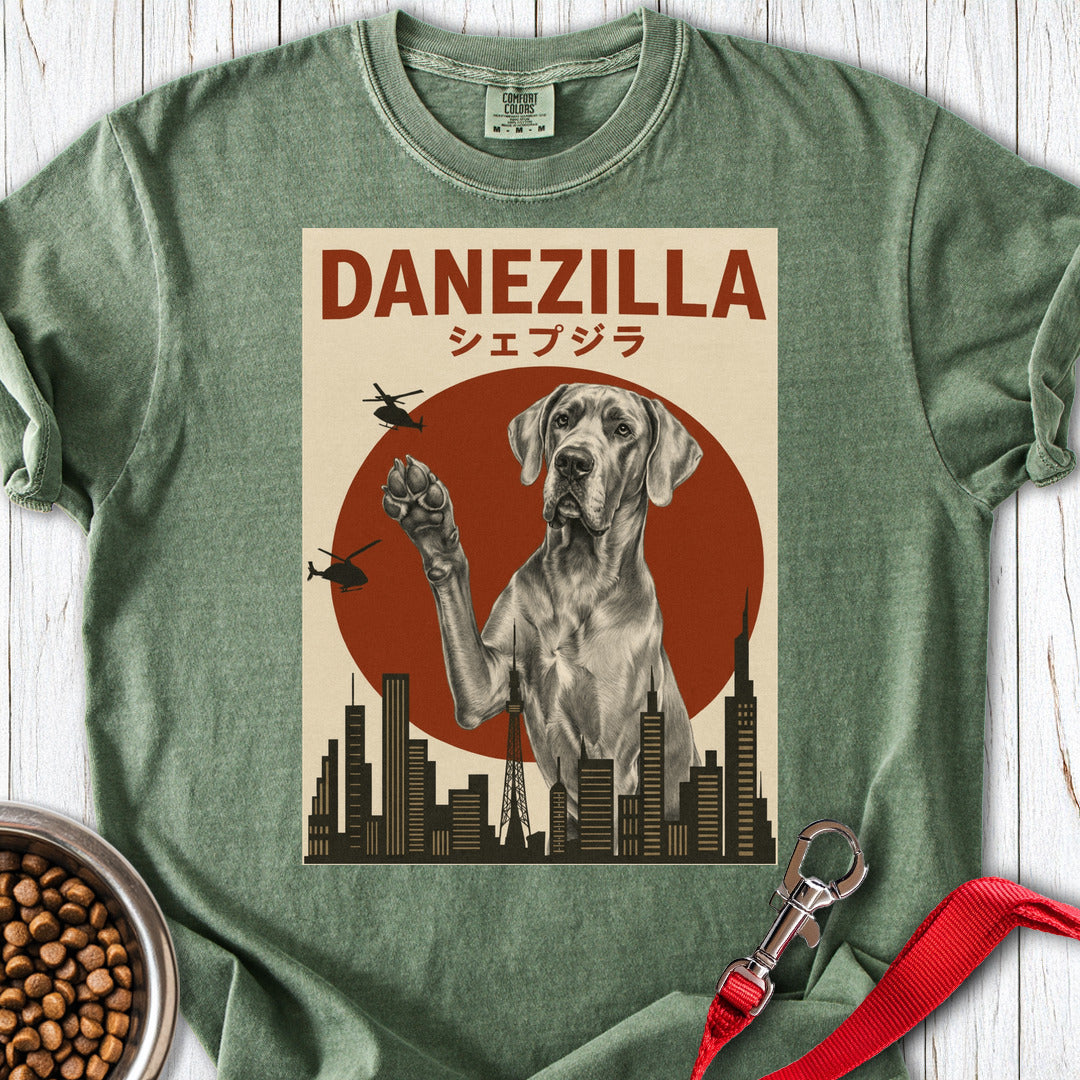 Silver Great Dane Danezilla Premium Tee — Moss