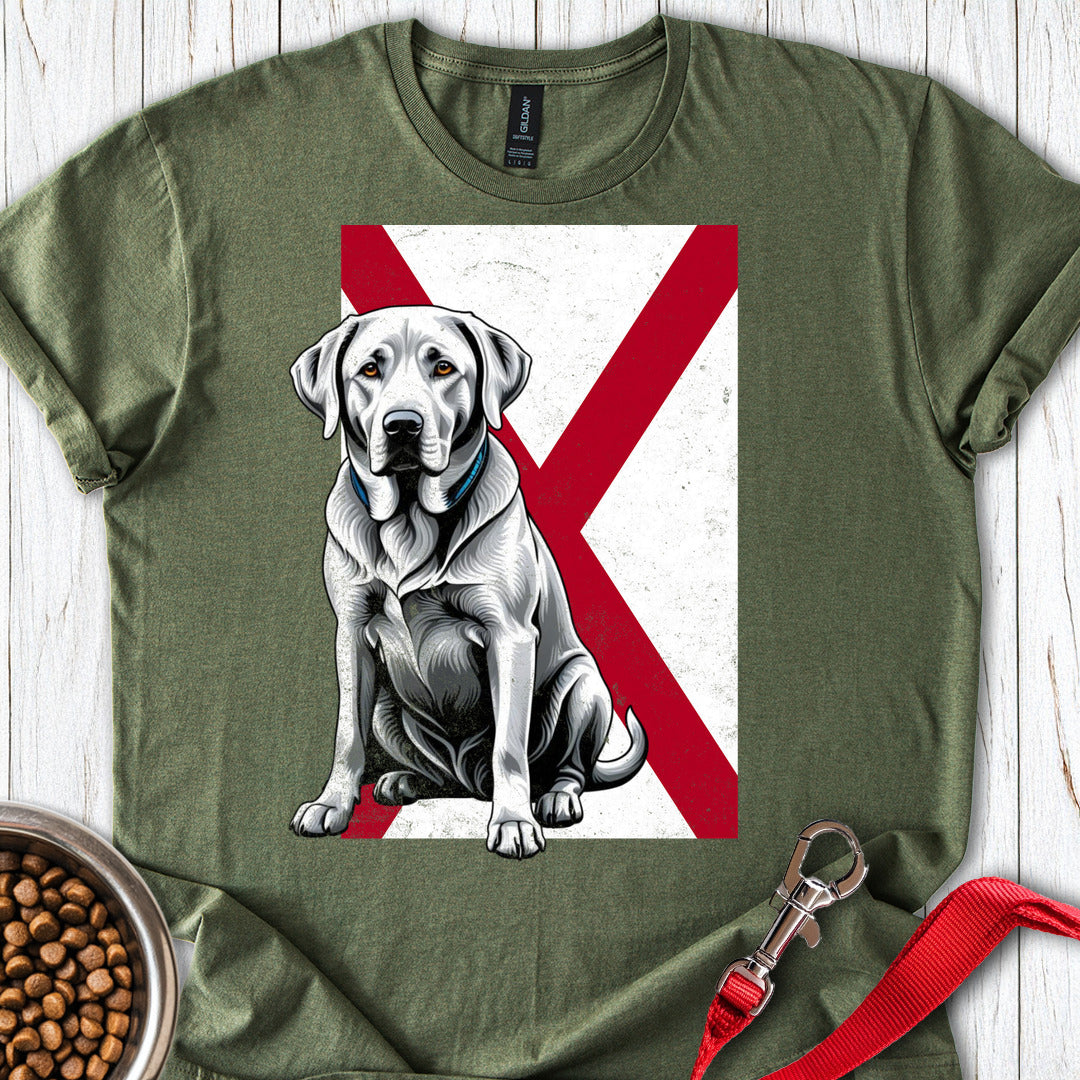 Silver Labrador Alabama Flag Military Green