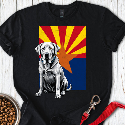 Silver Labrador Arizona Flag Black