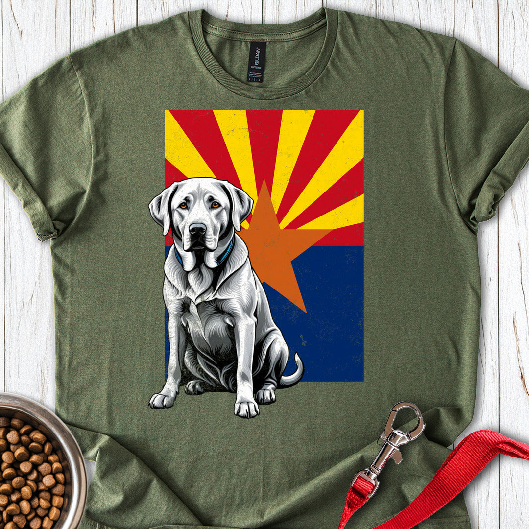 Silver Labrador Arizona Flag Military Green