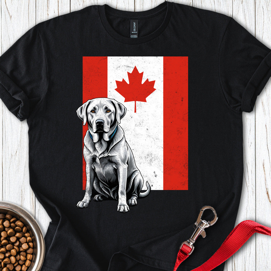 Silver Labrador Canada Flag Black
