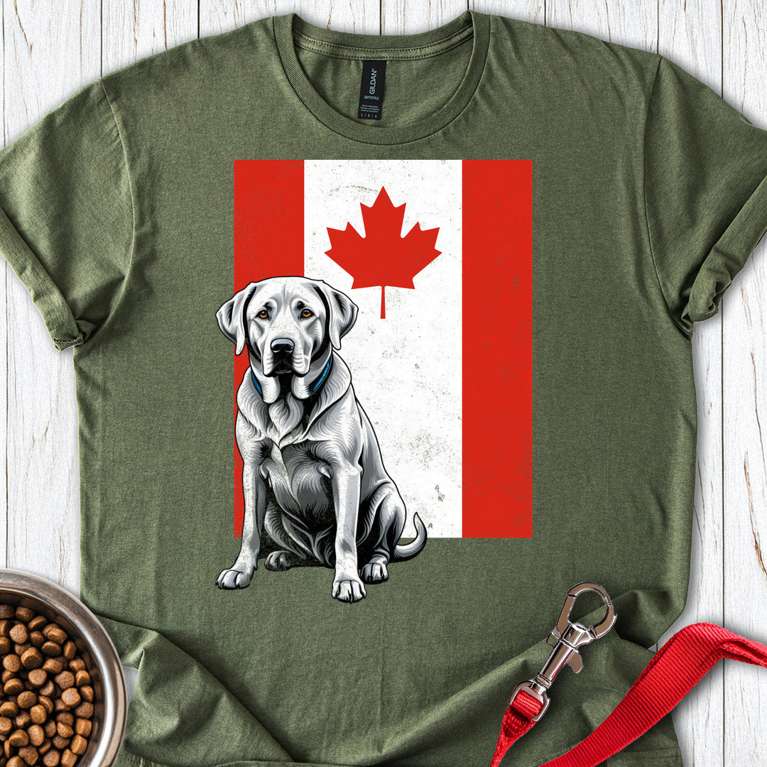 Silver Labrador Canada Flag Military Green