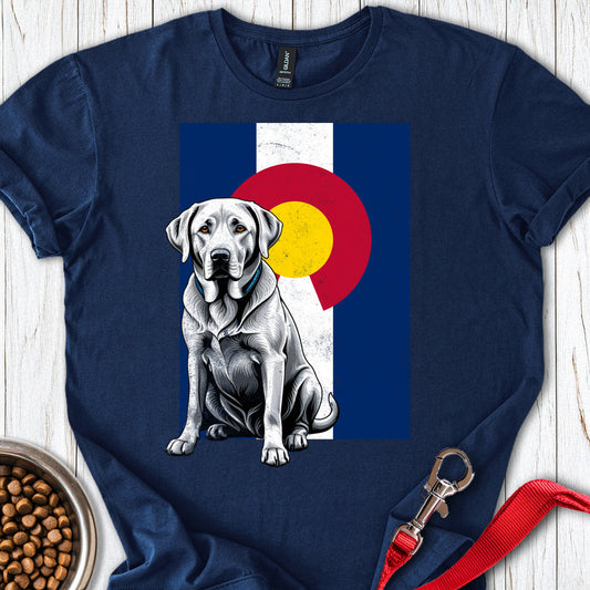 Silver Labrador Colorado Flag Navy