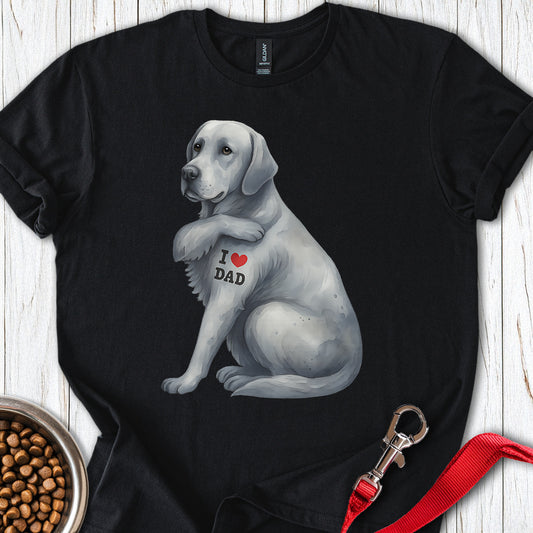 Silver Labrador I Love Dad Black