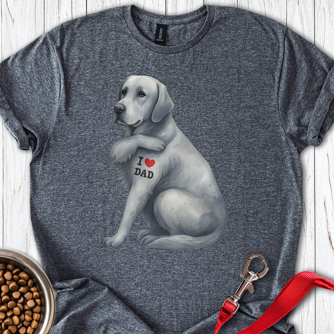 Silver Labrador I Love Dad Dark Heather