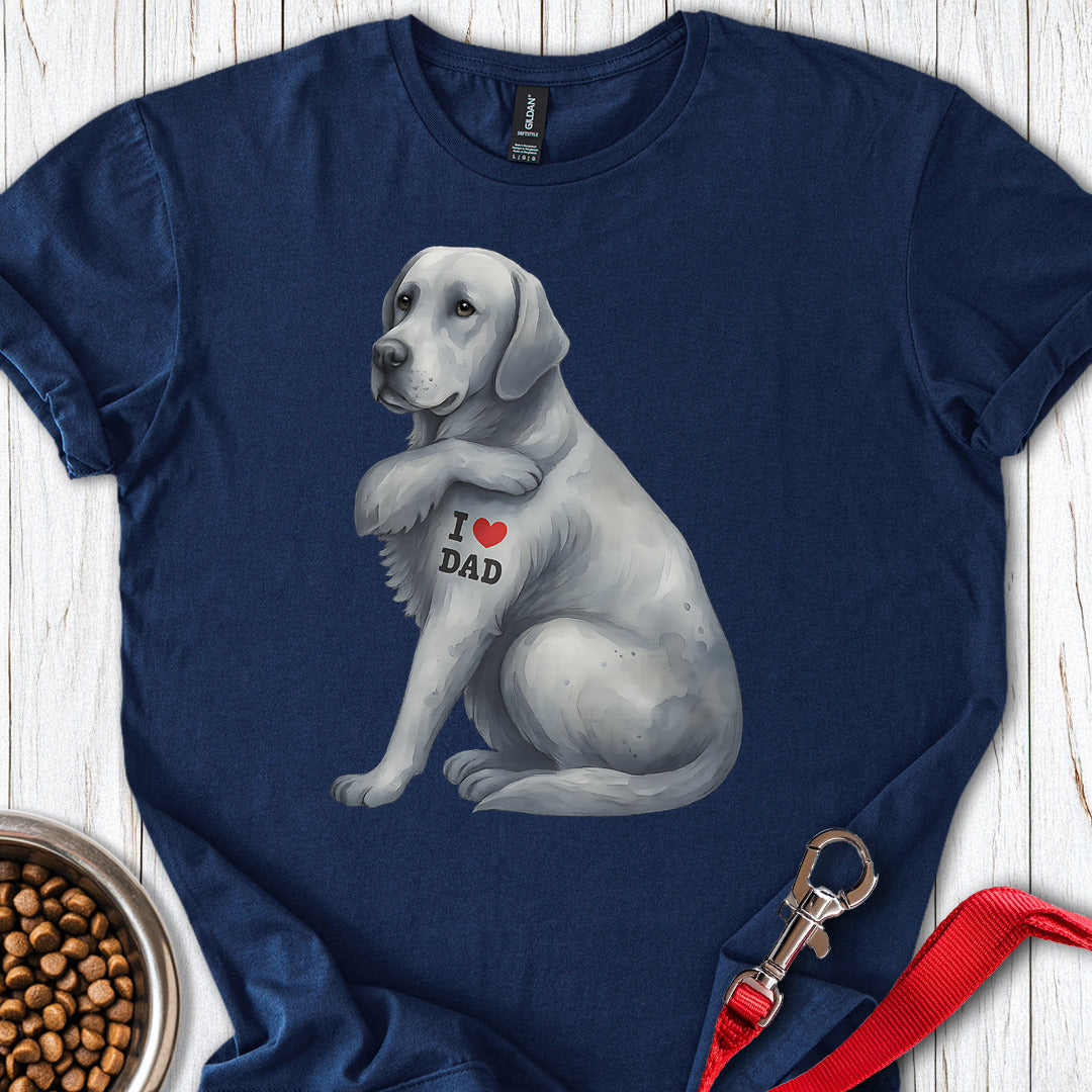 Silver Labrador I Love Dad Navy