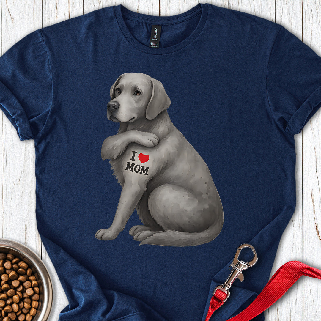 Silver Labrador I Love Mom Navy
