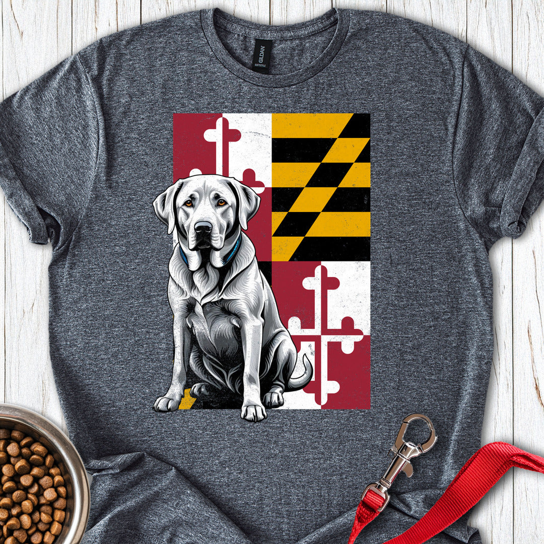 Silver Labrador Maryland Flag Dark Heather