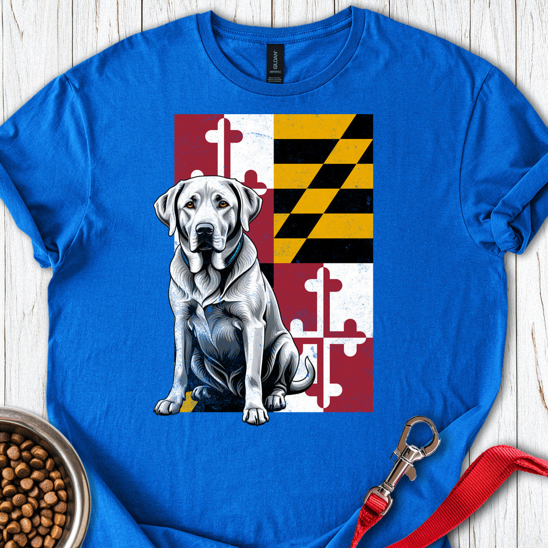 Silver Labrador Maryland Flag Royal