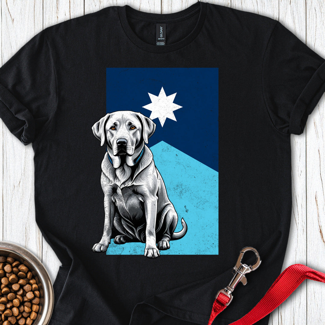 Silver Labrador Minnesota Flag Black