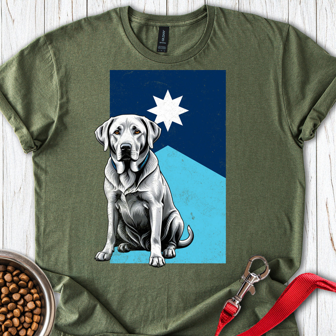 Silver Labrador Minnesota Flag Military Green