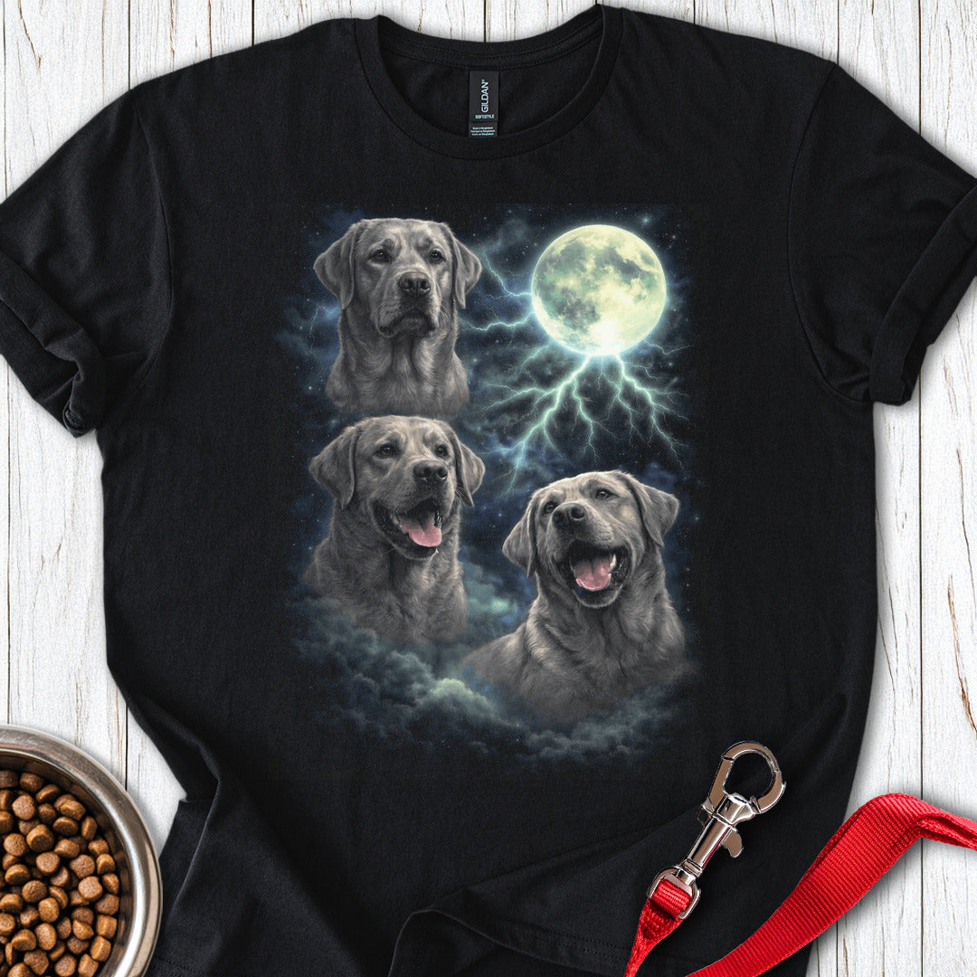 Silver Labrador Moon Retro Black
