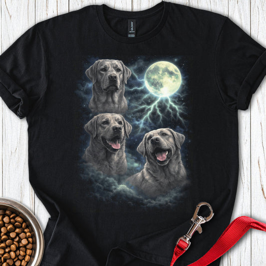 Silver Labrador Moon Retro Black