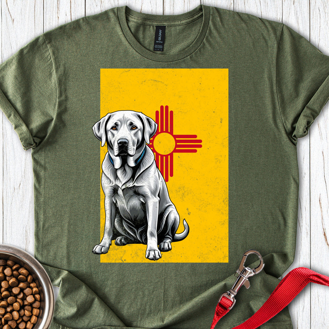 Silver Labrador New Mexico Flag Military Green