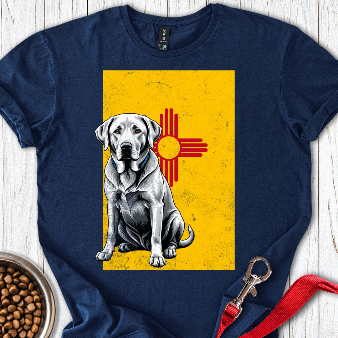Silver Labrador New Mexico Flag Navy