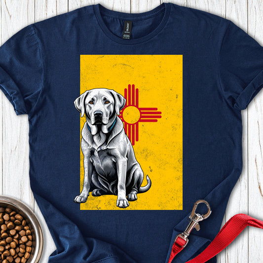 Silver Labrador New Mexico Flag Navy