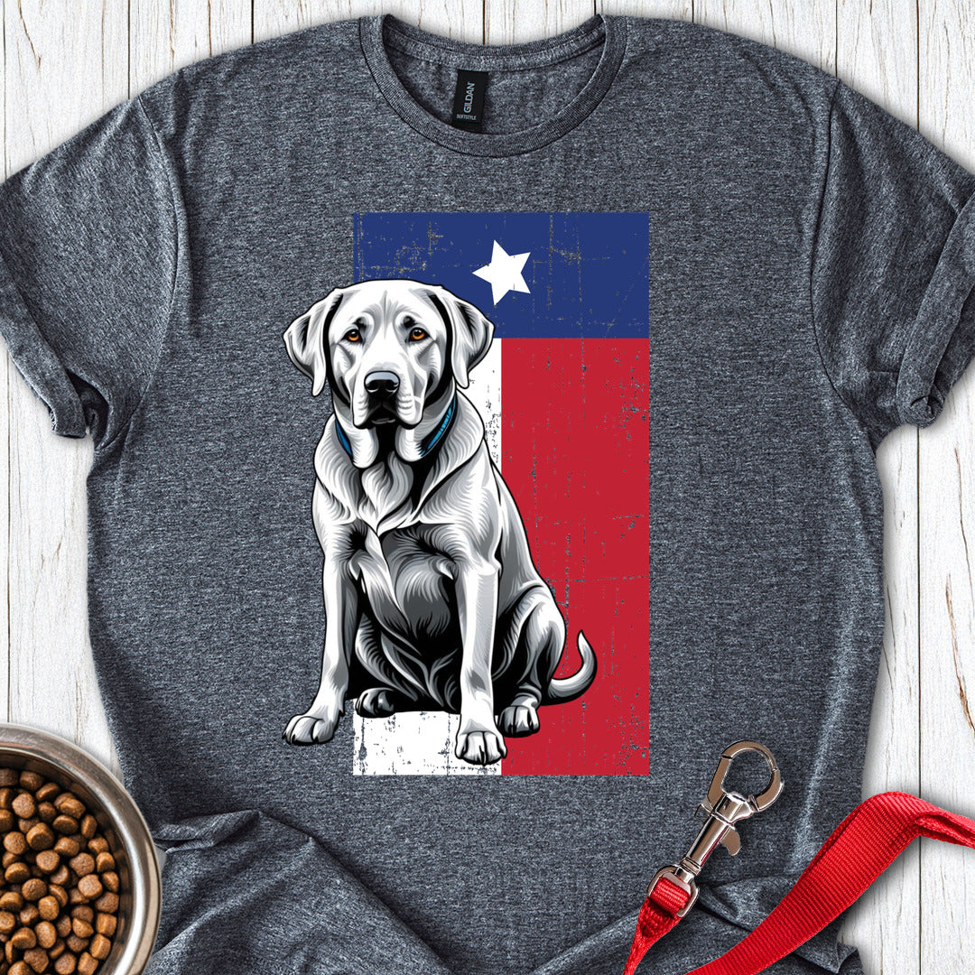Silver Labrador Texas Flag Dark Heather