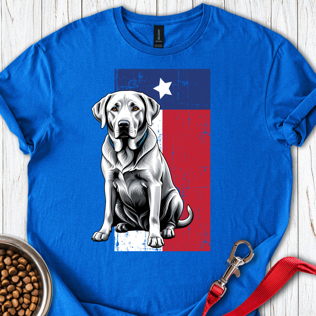 Silver Labrador Texas Flag Royal