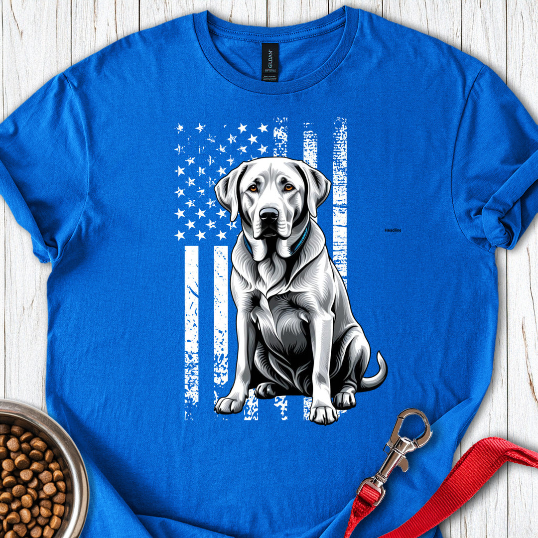 Silver Labrador USA Flag Royal