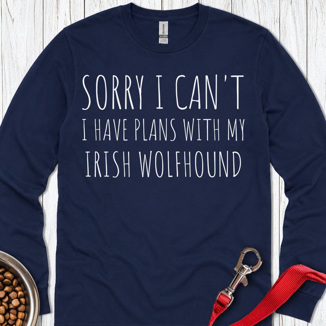 Sorry Irish Wolfhound Long Sleeve — Navy