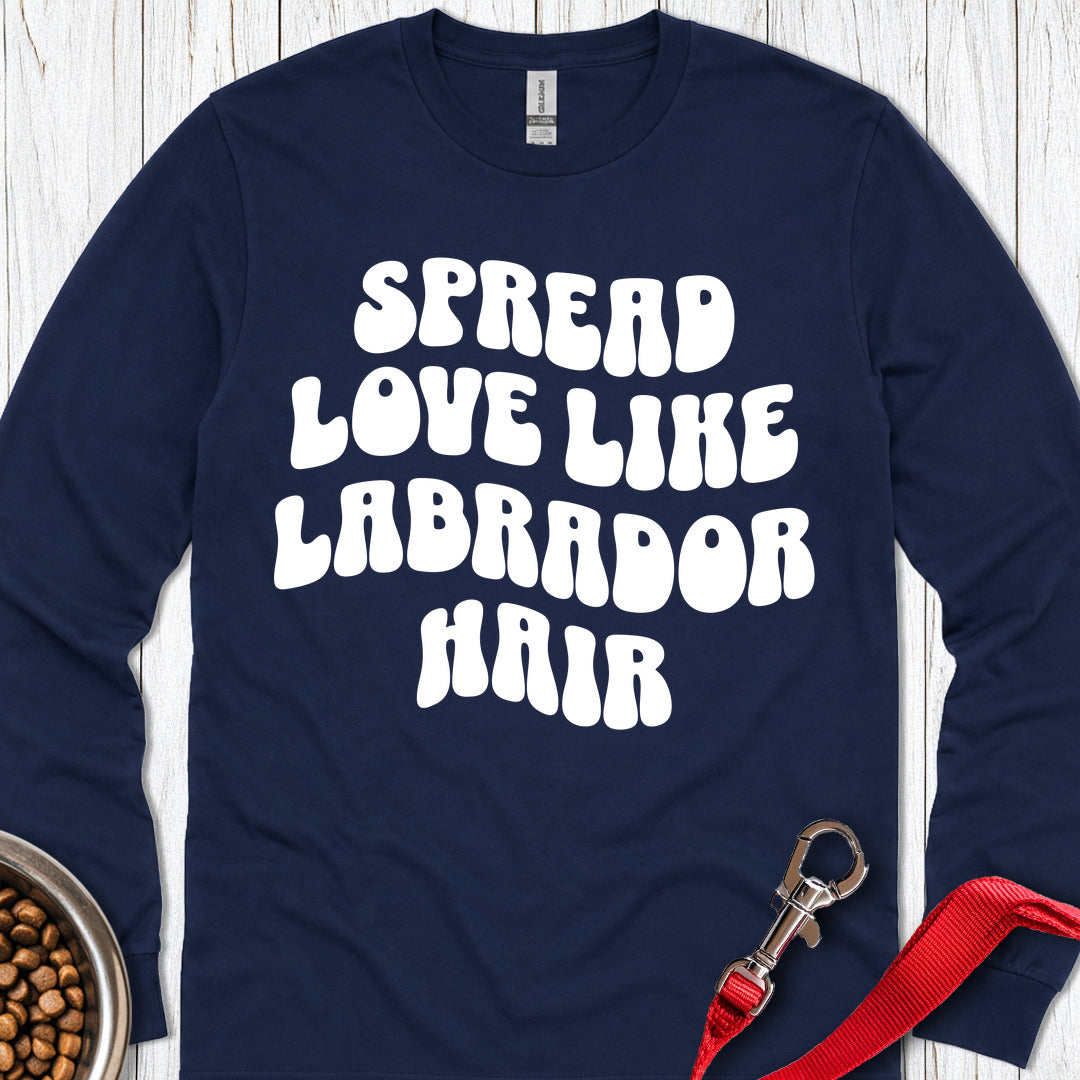Spread Love Like Labrador Hair Long Sleeve — Navy