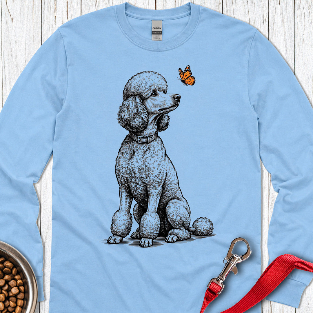 Standard Poodle Butterfly Long Sleeve Carolina Blue