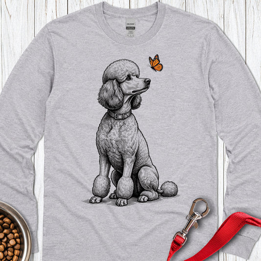 Standard Poodle Butterfly Long Sleeve Sport Grey