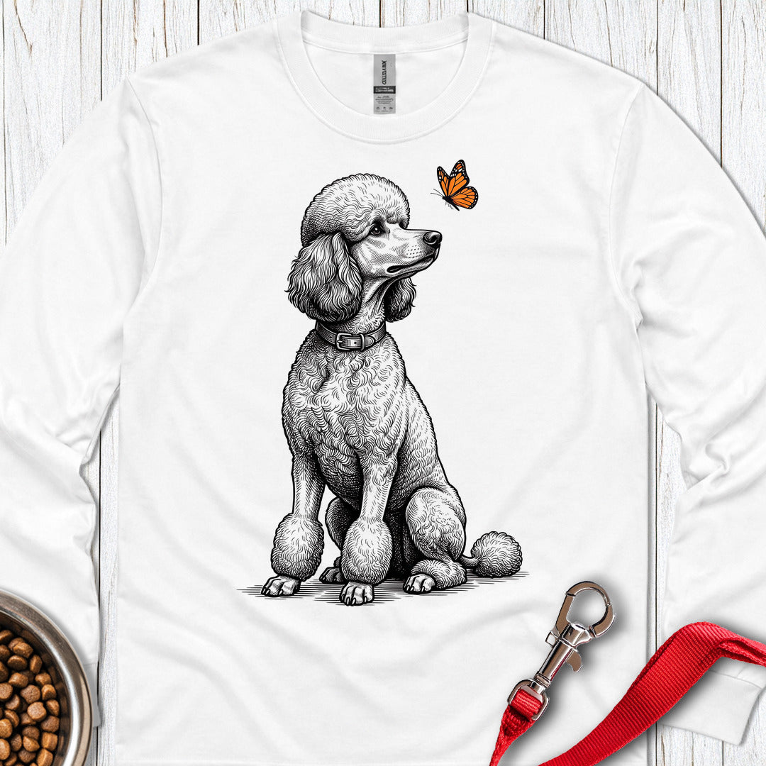 Standard Poodle Butterfly Long Sleeve White
